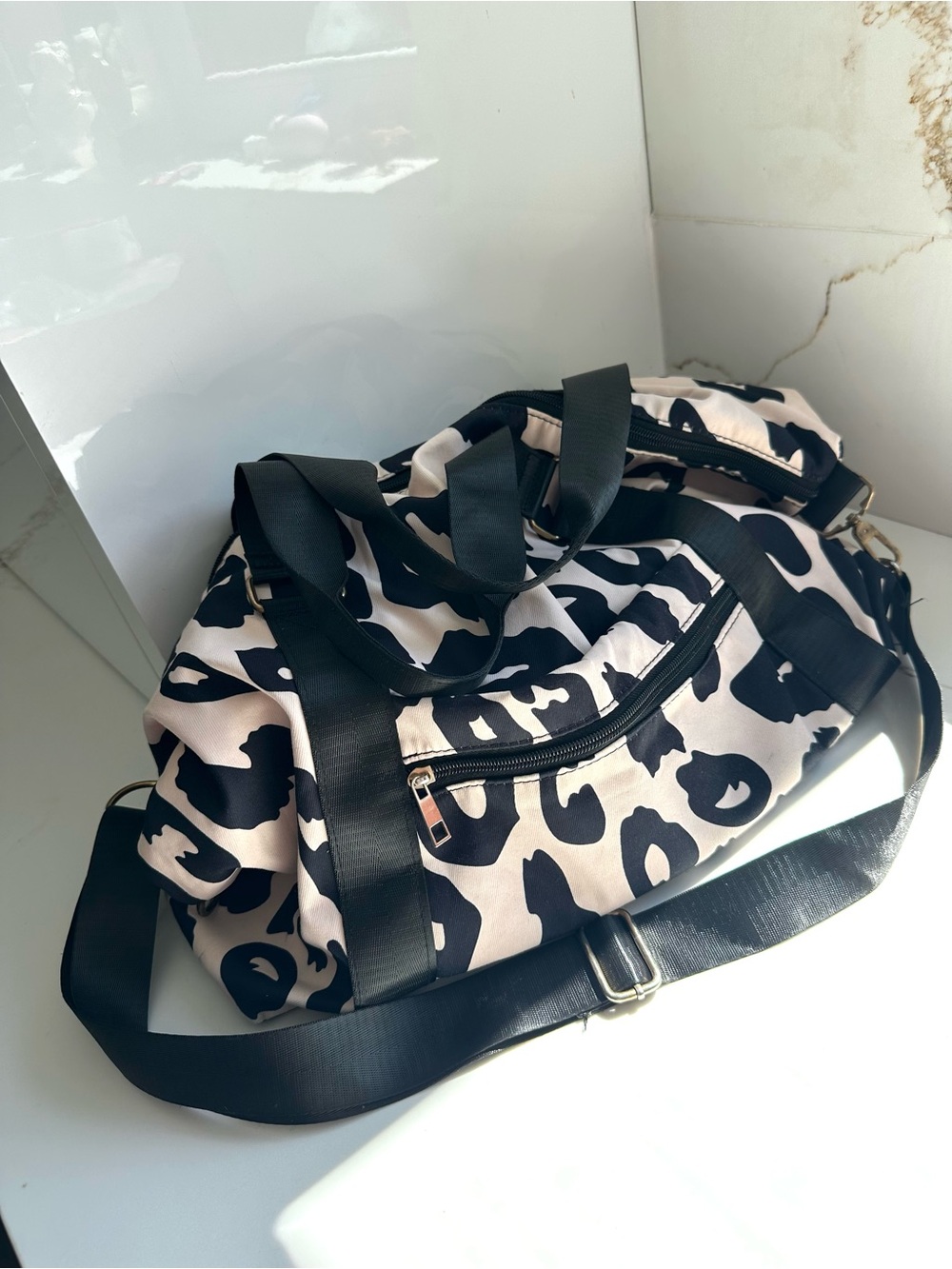 Leopard gym bag, travel bag, weekender